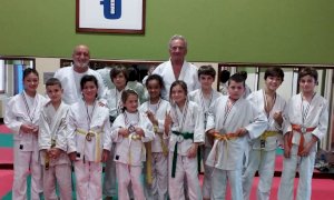 I judoka della Judo Buzzi Unicem a San Francesco al Campo in Val di Lanzo
