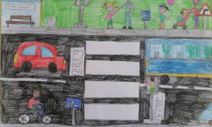 Il disegno di una classe della primaria di Revello scelto per la campagna “Disegna la tua strada sicura”
