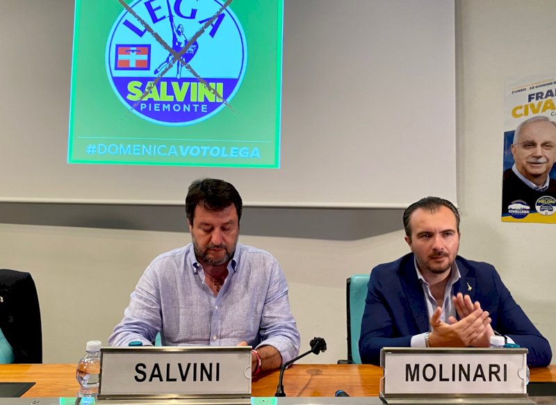 Matteo Salvini chiude la campagna elettorale del centrodestra a Cuneo