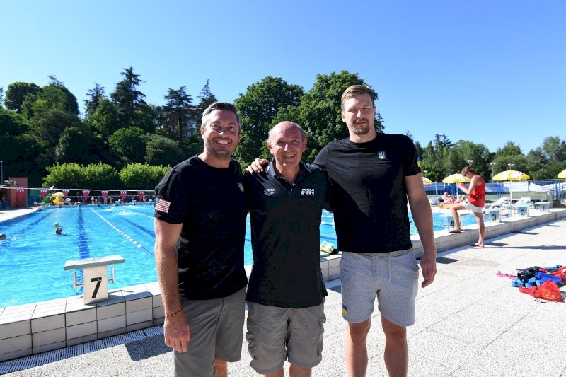 Il nuotatore ucraino Andrii Govorov si allena a Cuneo in vista degli Europei