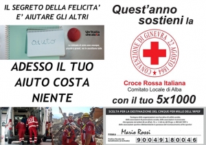 Anche quest'anno si può donare il 5x1000 alla Croce Rossa Italiana