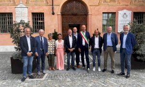 Il ministro del Turismo Massimo Garavaglia in visita a Cherasco