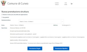 Cuneo, operativo il sistema online per la prenotazione degli impianti sportivi comunali