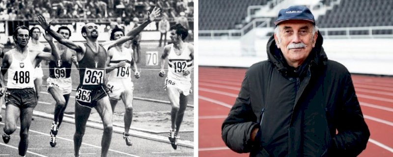 Franco Arese quando vinse gli Europei di Helsinki nel 1971 e in una foto recente