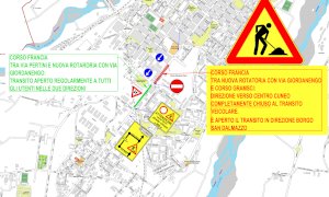 Cuneo, chiude per asfaltatura un tratto di corso Francia