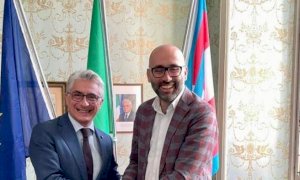Il presidente della Provincia Luca Robaldo in visita ad Alba per un incontro con il sindaco Carlo Bo