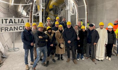 Una messa al cantiere del Tenda bis per Santa Barbara