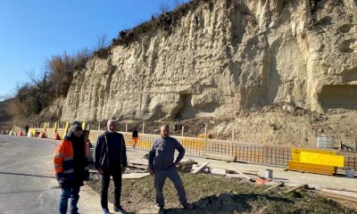 Pocapaglia, i lavori di sistemazione della frana procedono spediti