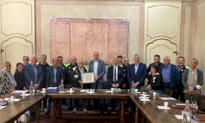 I ringraziamenti del Comune di Cherasco a Franco Mantilleri , presidente per 18 anni della Protezione Civile