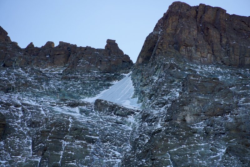 Ghiacciaio Vallanta Superiore o del Triangolo (Monviso), fotografia scattata poco a monte del Rifugio Vallanta (4 ottobre 2022)