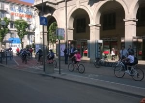 Inaugurato sulla pista ciclabile di Corso Nizza il nuovo contabici