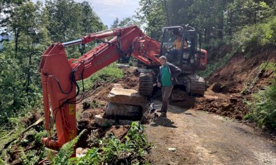 Lavori di ripristino sulla strada Lemma-Pian Pietro di Valmala