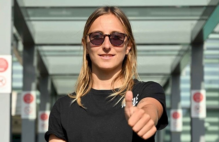 Michela Giordano il giorno del raduno con la Juventus (foto da Instagram Juventus Women)