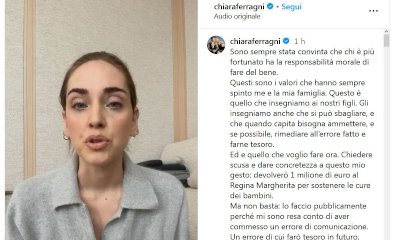Caso pandoro, Chiara Ferragni si scusa (quasi) in lacrime: “Donerò un milione al Regina Margherita”