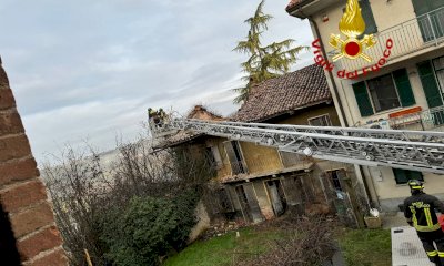 Crolla il tetto di un'abitazione a Priocca
