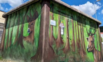 Street art sulla cabina di E-Distribuzione a Corneliano d’Alba