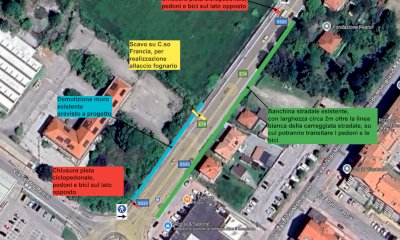 Cuneo, modifiche alla viabilità in corso Francia per cantiere