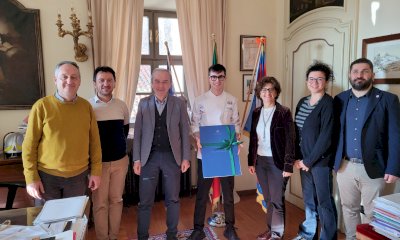 Il neo campione del mondo di pasticceria ricevuto dalla Giunta di Bra