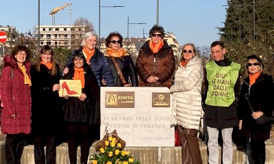 Le rose gialle di Zonta Cuneo alla rotonda di corso Francia per le donne vittime di violenza