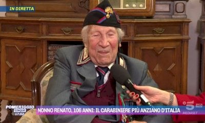 Ironia e ricordi, il carabiniere più anziano d’Italia a Pomeriggio Cinque