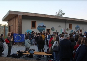 Un murales alla Casa del Fiume