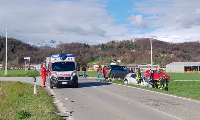 Auto contro camion a Caraglio: sul posto 118, Vigili del Fuoco e Carabinieri